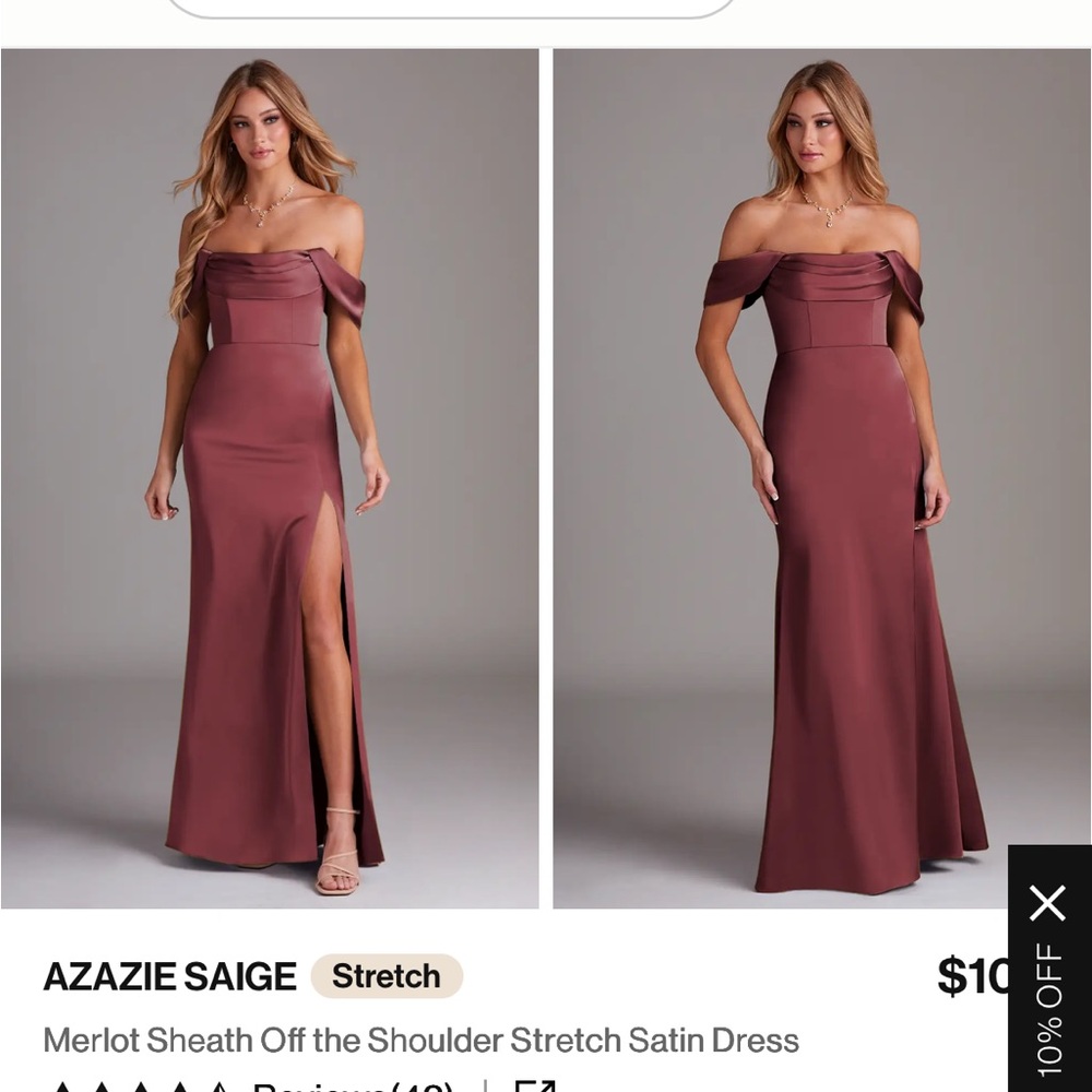 Azazie Strapless Merlot Gown